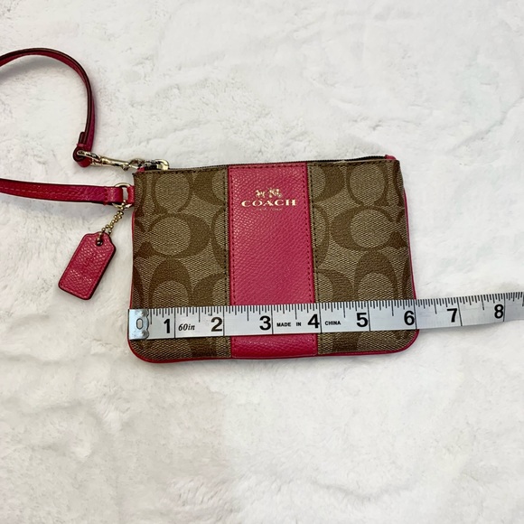 Coach Signature PVC Leather Corner Zip Wristlet - Picture 11 of 11